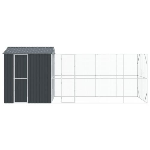 Fuglebure med udvidelse Anthracite 210x619x247 cm Stål