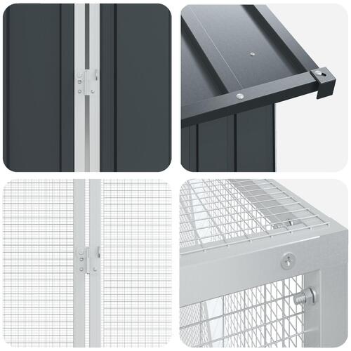 Fuglebure med udvidelse Anthracite 210x619x247 cm Stål