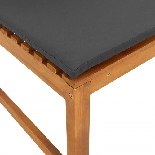 5-delt havebænkesæt med puder i solid akacietræ