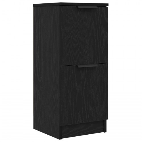 Sideboards 3 stk Sort Egetræ Konstrueret Træ