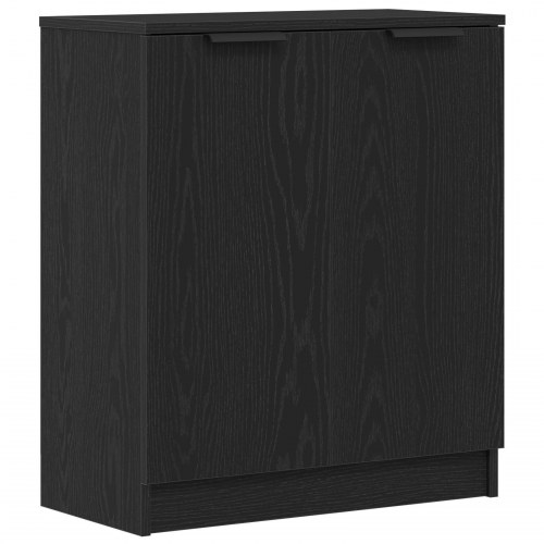 Sideboards 3 stk Sort Egetræ Konstrueret Træ