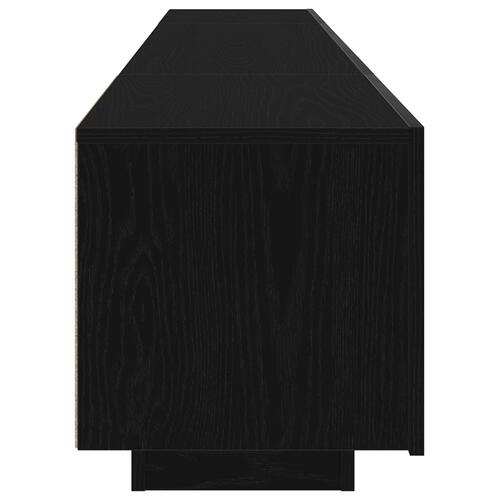 TV-bord med LED-lys i sort eg, 200x35x40 cm, lavet af konstrueret træ