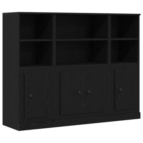 Højskab Sort Eg 132x35,5x103,5 cm Konstrueret Træ