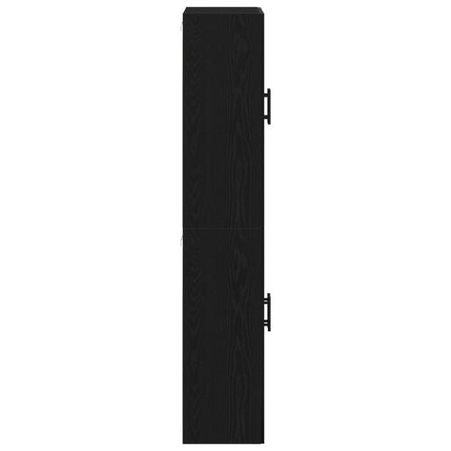 Skabe 2 stk Sort Eg 69,5x34x180 cm Konstrueret Træ