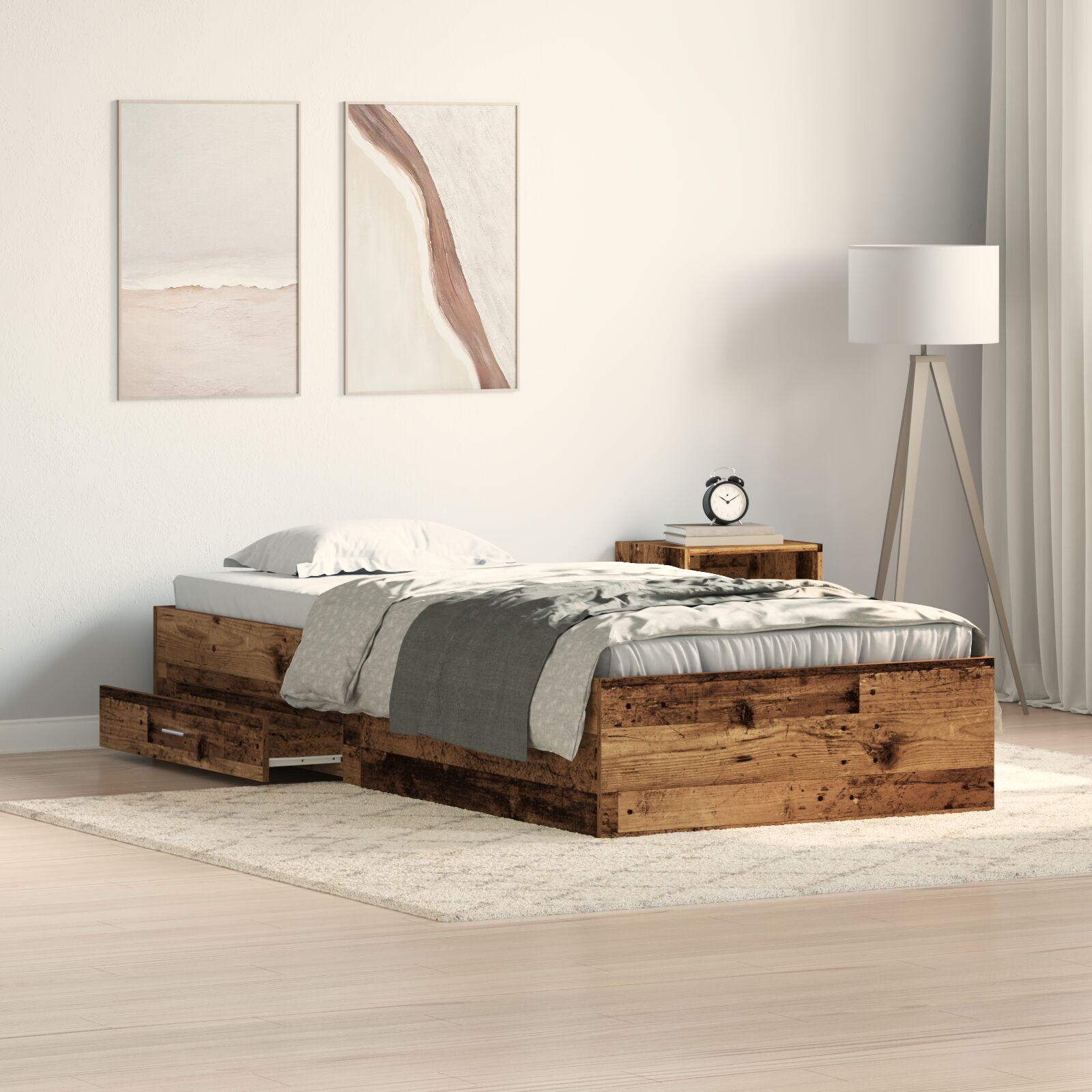 Sengestel Gammelt Træ 90x200 cm Konstrueret Træ