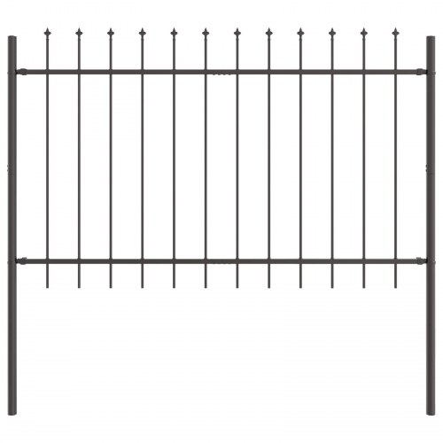 Havehegn med spidse toppe Grå 3,4x0,8 m Stål