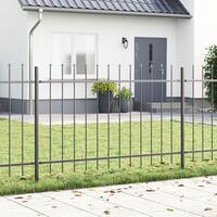 Havehegn med Spidstop Grå 3,4x1,2 m Stål