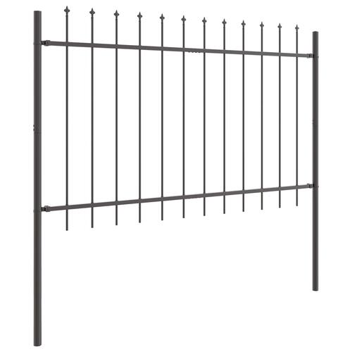 Havehegn med Spidstop Grå 3,4x1,2 m Stål
