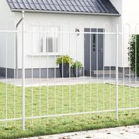 Havehegn med Topbue Hvid 6,8x1,5 m Stål