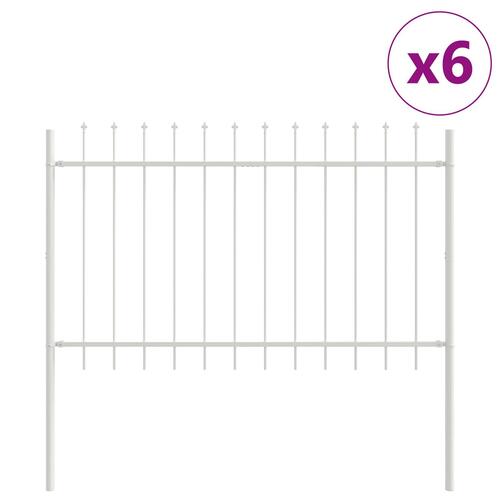 Havehegn med spidse toppe Hvid 10,2x1,2 m Stål
