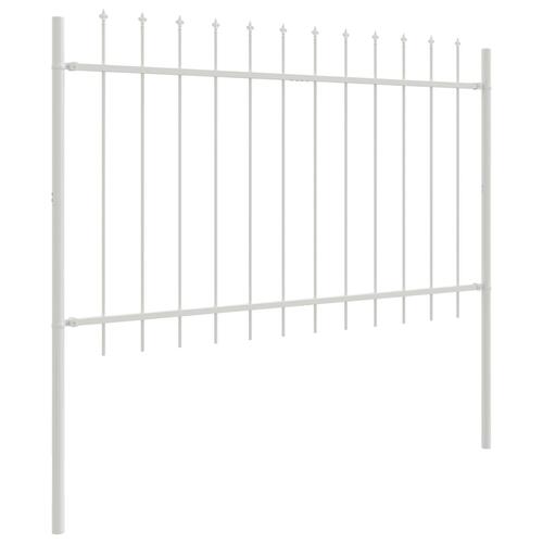 Havehegn med spidse toppe Hvid 10,2x1,2 m Stål