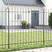 Havehegn med Spidstop Grå 11,9x1,5 m Stål