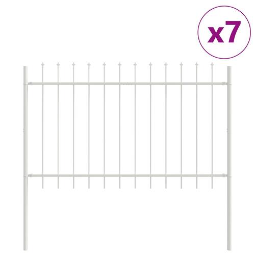 Havelåge med spidse top Hvid 11,9x1,2 m Stål