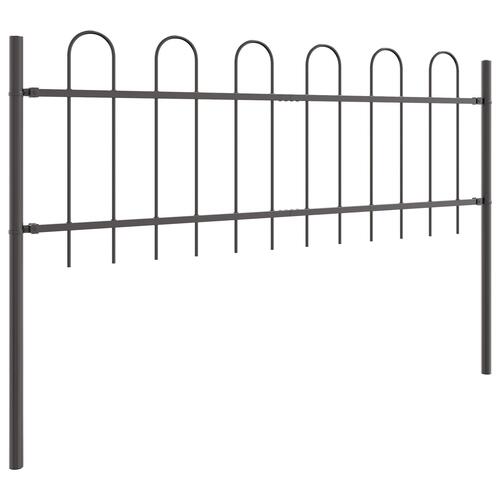 Havehegn med bue-top Grå 13,6x0,6 m Stål