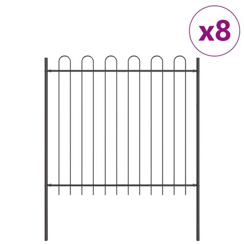 Havehegn med Bue Top Grå 13,6x1,5 m Stål