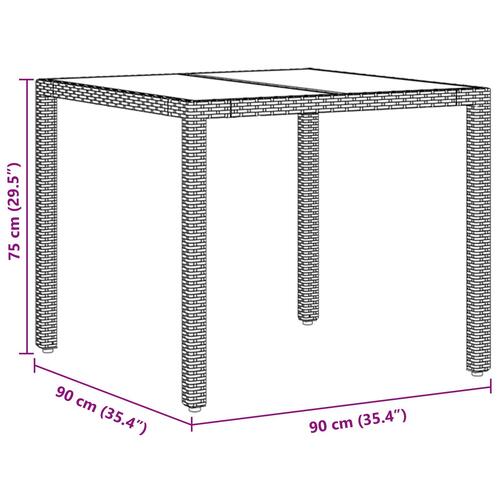 3-delt have spisebordssæt med hynder sort poly rattan