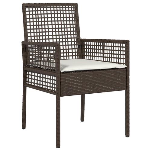 7-delets havemøbelsæt med puder Brun Poly Rattan
