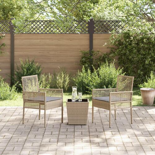 3-delt have bistro sæde med puder, beige poly rattan