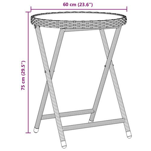 3-delt havebistro sæt med puder sort poly rattan