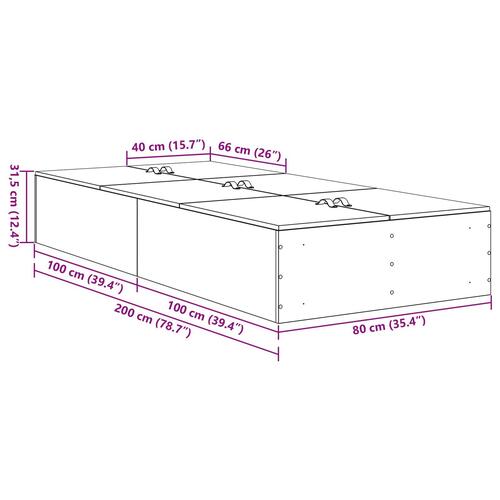 Opbevaringsseng Hvid 80x200 cm