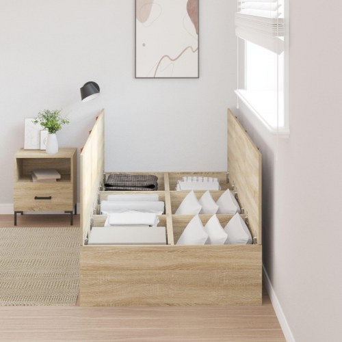 Opbevaringsseng Ramme Sonoma Eg 90x200 cm