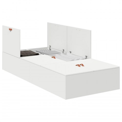 Opbevarings sengramme Hvid 100x200 cm
