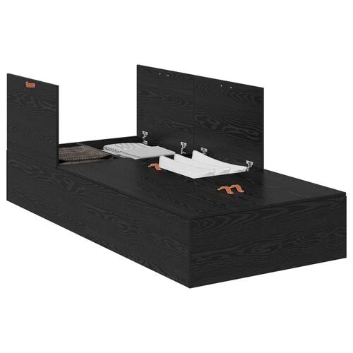 Opbevarings Sengramme Sort Eg 100x200 cm