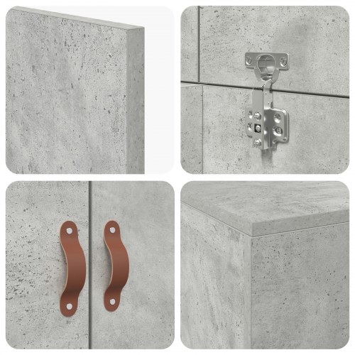 Opbevarings seng ramme Beton grå 100x200 cm