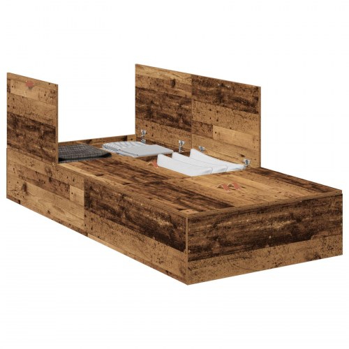 Opbevaringsseng Ramme Gammel Træ 100x200 cm