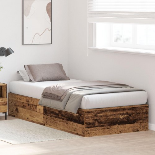 Opbevaringsseng Ramme Gammel Træ 100x200 cm
