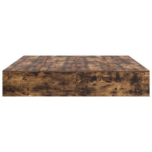 Opbevarings Seng i Røget Eg 200x200 cm