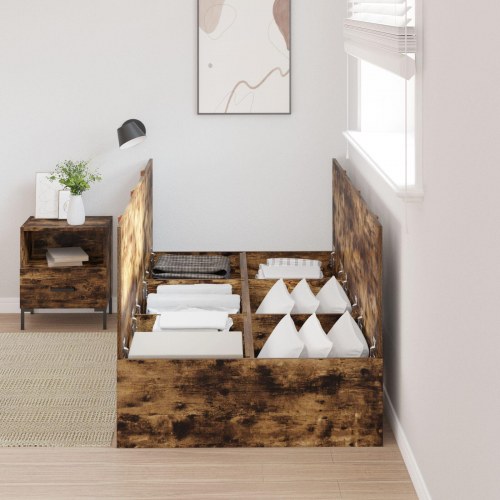 Opbevaringsseng Røget Eg 90x190 cm