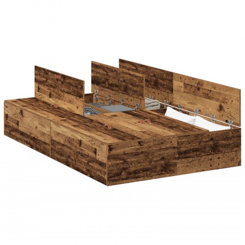 Opbevarings Seng RAMME Gamle Træ 120x190 cm
