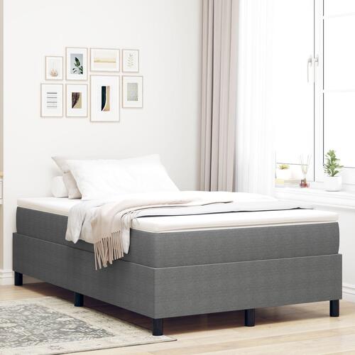 Boxspring Seng Lys Grå Lille Dobbeltseng Cordfløjl