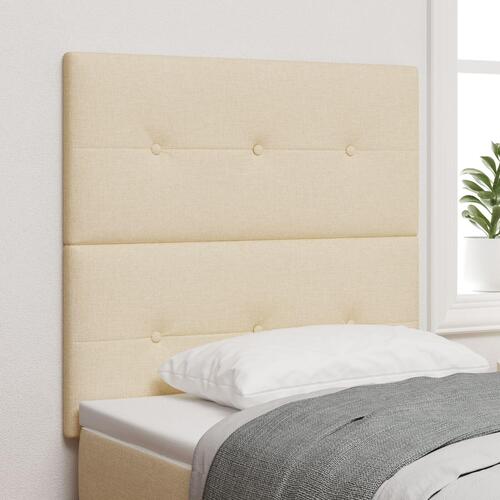 Hovedgærde Med Knappetryk Creme 90 cm Stoff