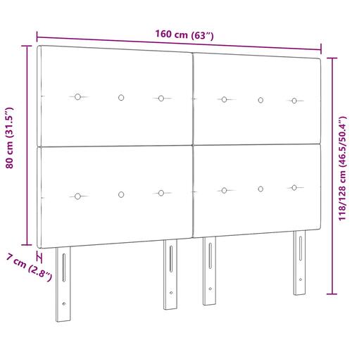 Sengegavl med knapdetaljer Sort 160 cm Fløjl