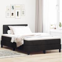 Box Spring Seng med Madras Sort 120x200 cm Fløjl