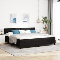 Box Spring Seng med Madras Sort 200x200 cm Fløjl