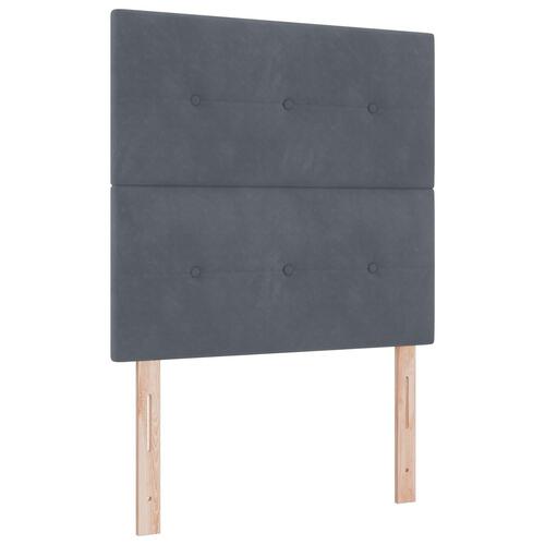 Boxspring Seng med Madras Mørkegrå 90x200 cm Fløjl