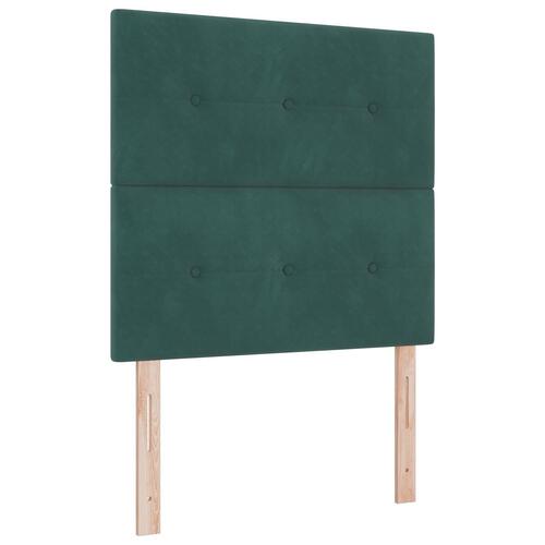 Box Spring Seng med Madras Mørkegrøn 90x200 cm Velour