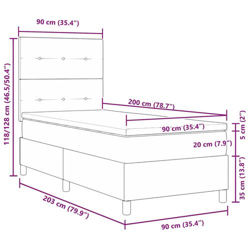 Box Spring Seng med Madras Mørkegrøn 90x200 cm Velour