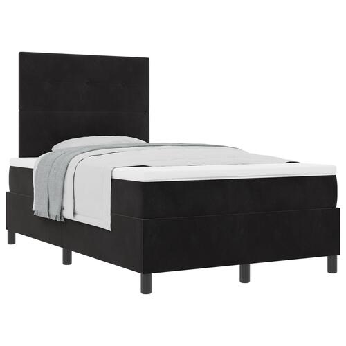 Boxspring Seng med Madras Sort 120x200 cm Velvet