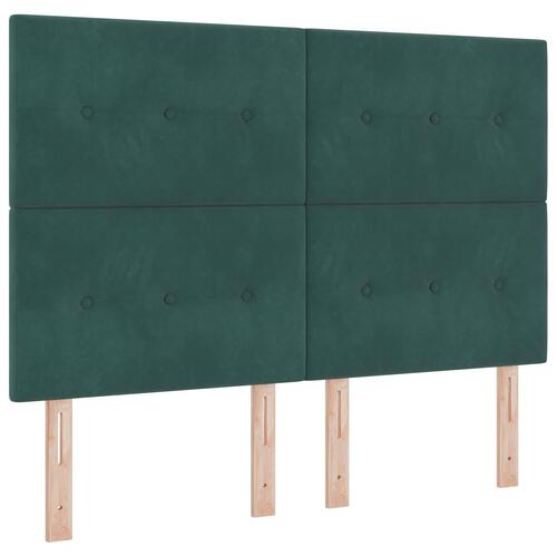 Box Spring Seng med Madras Mørkegrøn 140x200 cm Fløjl