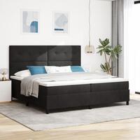 Box Spring Seng med Madras Sort 200x200 cm Fløjl