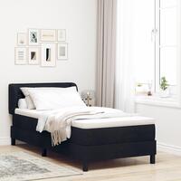 Box Spring Seng med Madras Sort 100x200 cm Stof