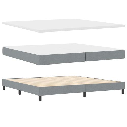 Box Spring Seng med Madras Lys Grå 200x200 cm Stof