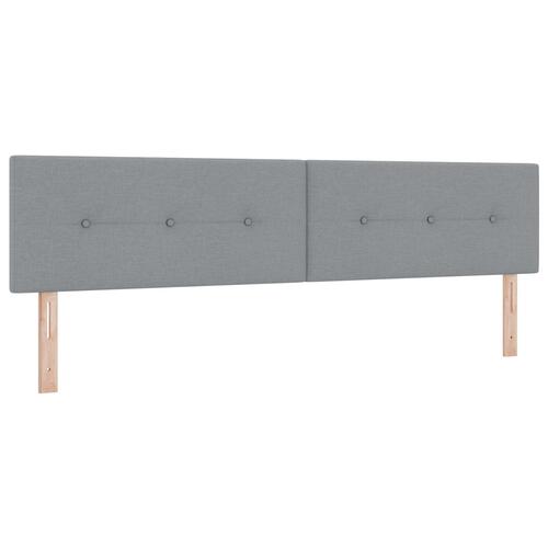 Box Spring Seng med Madras Lys Grå 200x200 cm Stof