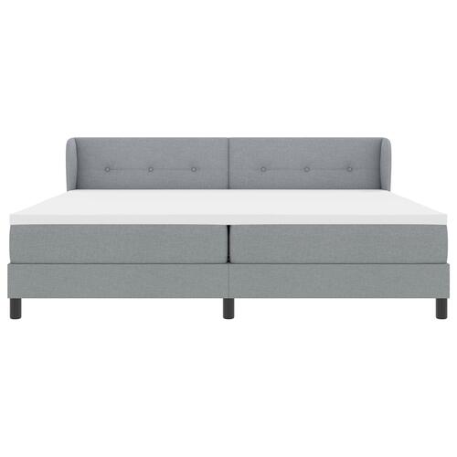 Box Spring Seng med Madras Lys Grå 200x200 cm Stof