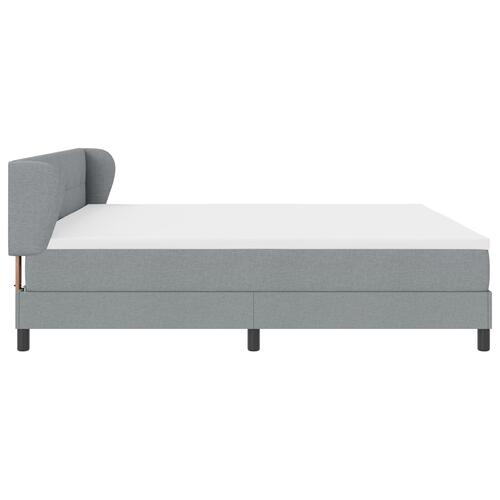 Box Spring Seng med Madras Lys Grå 200x200 cm Stof
