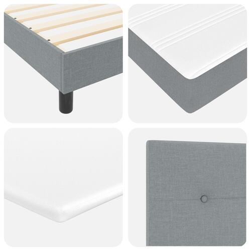 Box Spring Seng med Madras Lys Grå 200x200 cm Stof